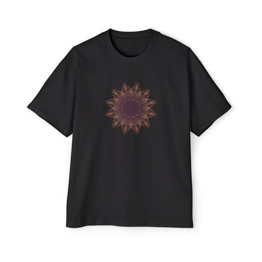 Men's Heavy Oversized Tee - Love Light Mandalas No.1