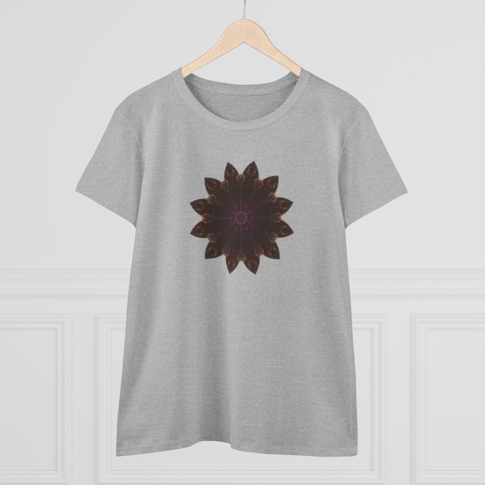 Women's Midweight Cotton Tee - Love Light Mandalas No.12