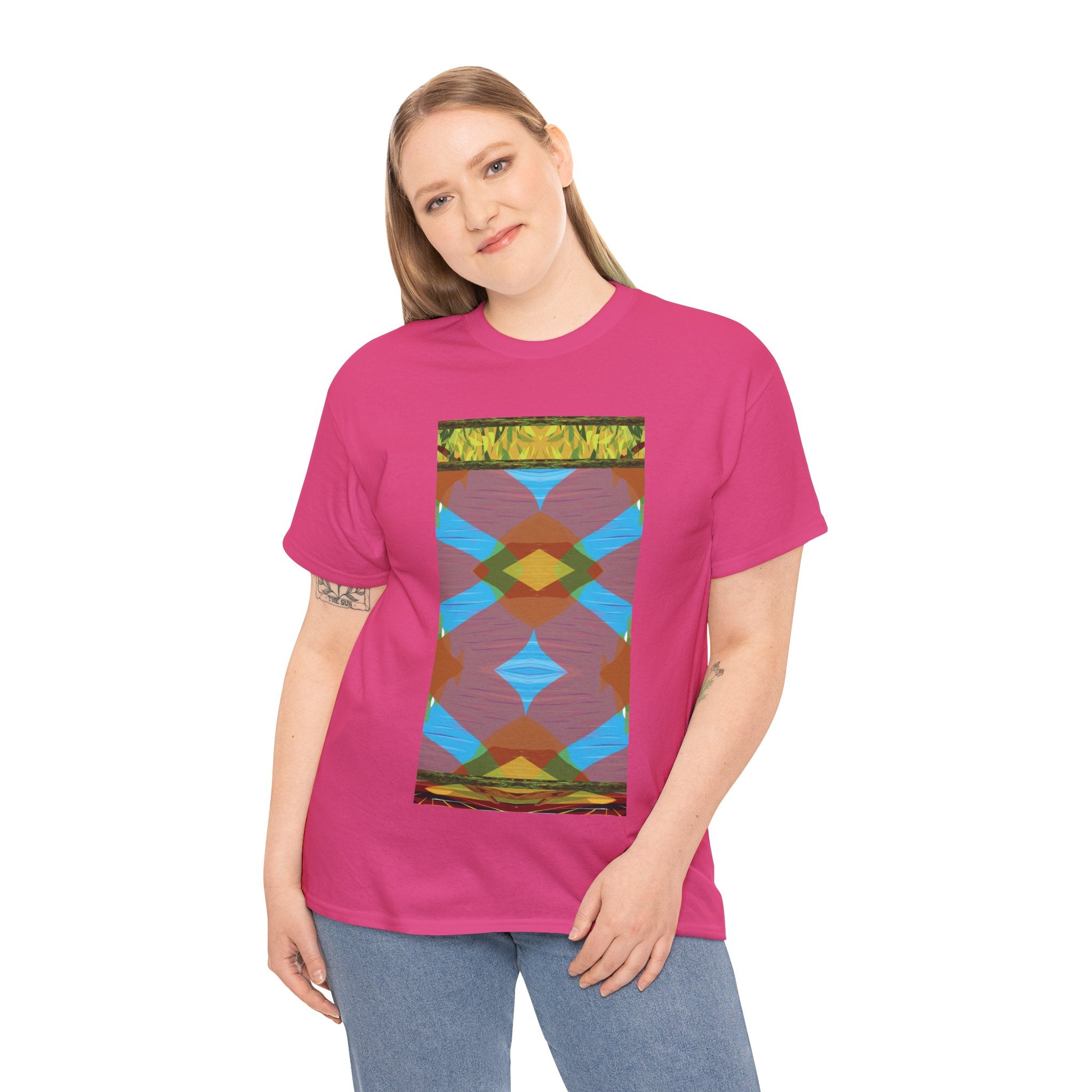Unisex Heavy Cotton Tee - The Traveller Series (Abstract Autumn)