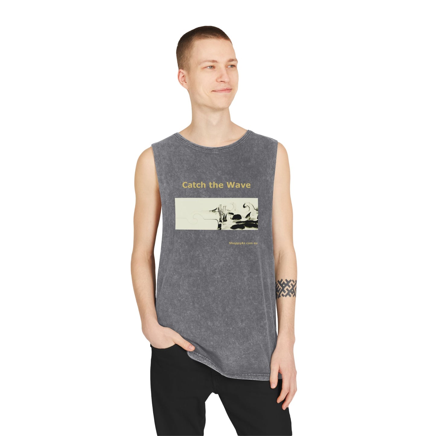 Unisex Stonewash Tank Top - Catch the Wave