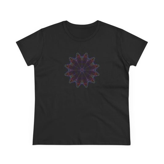 Women's Midweight Cotton Tee - Love Light Mandalas No.25