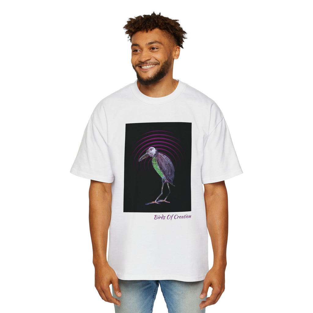 Men's Heavy Oversized Tee - Birds Of Creation No.2b