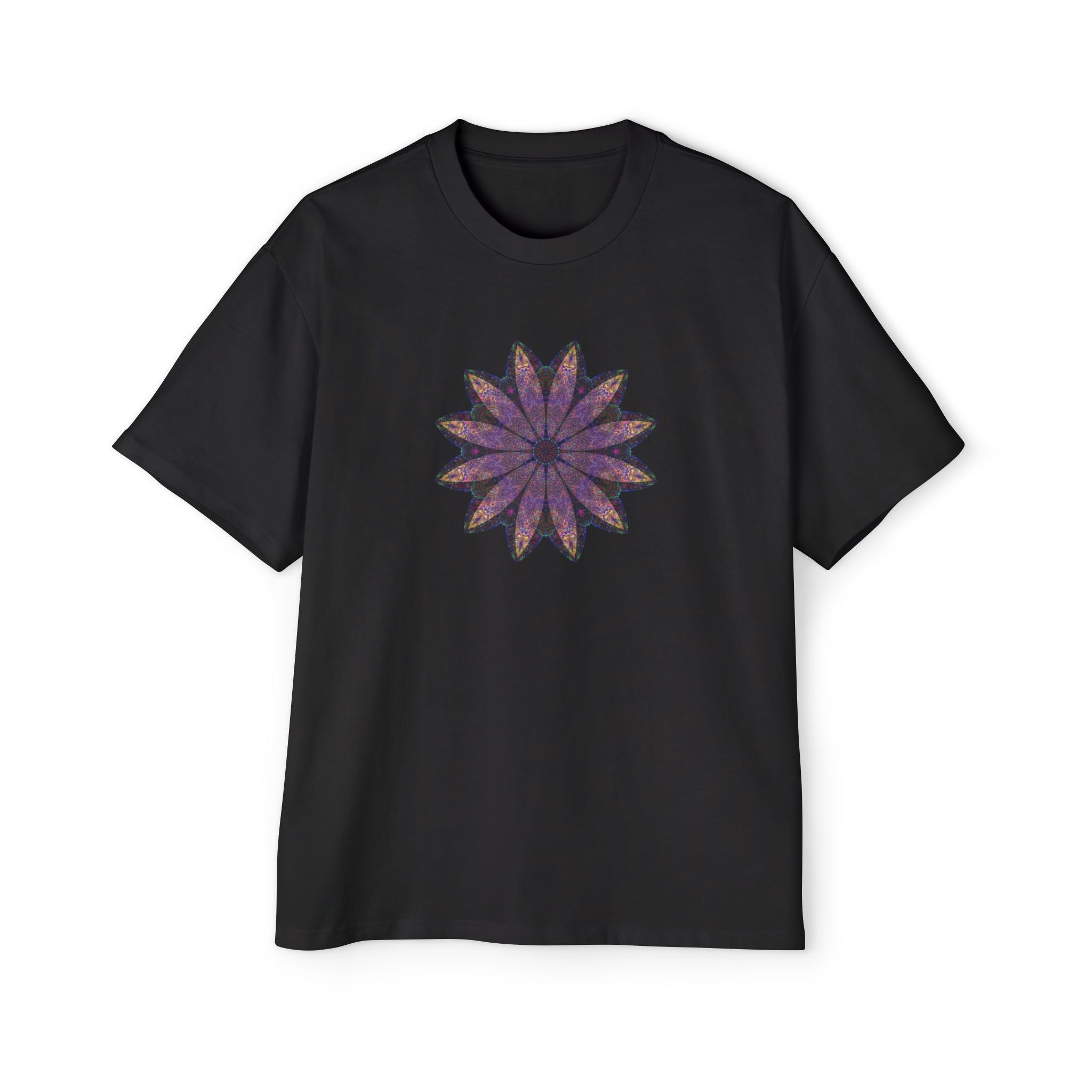 Men's Heavy Oversized Tee - Love Light Mandalas No.24