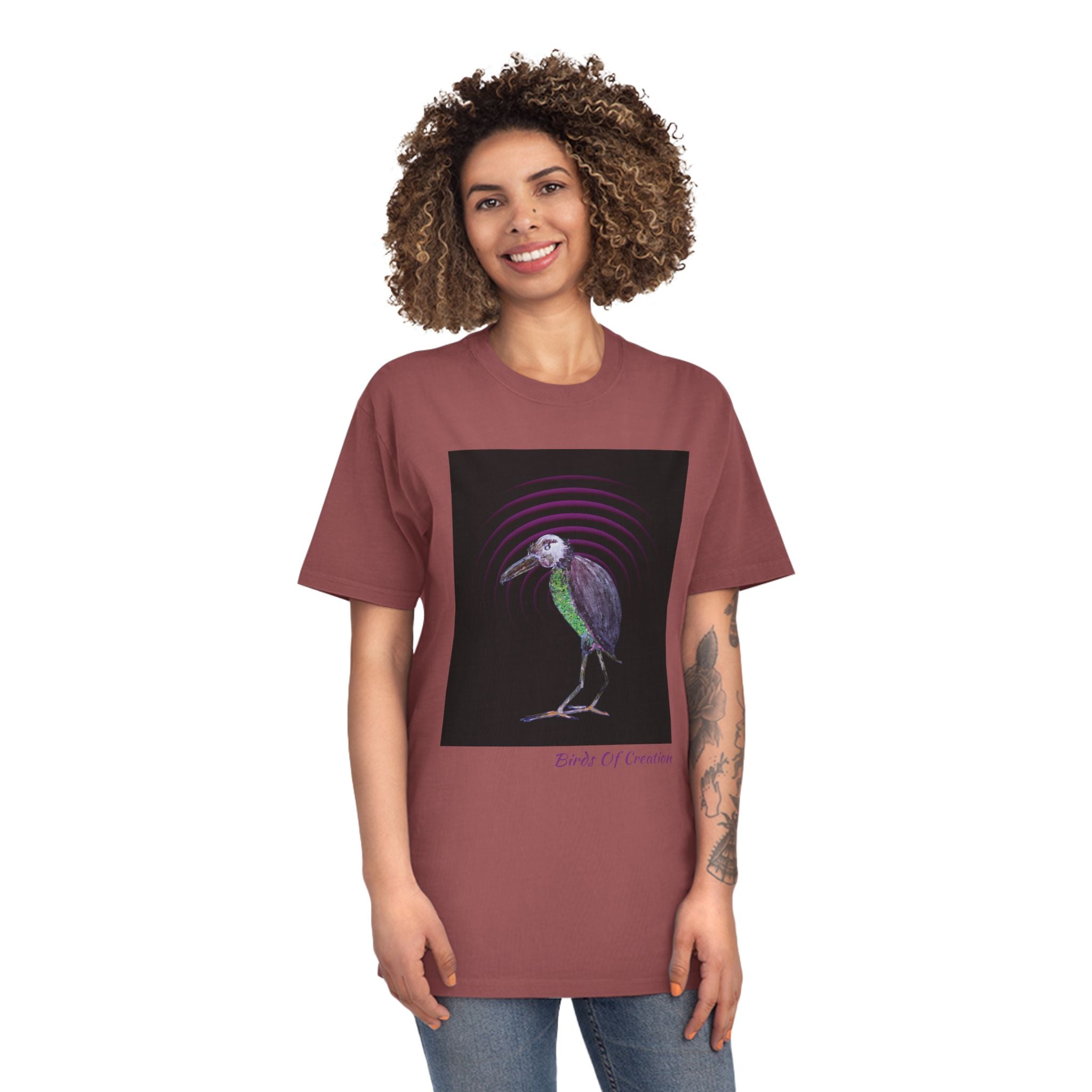 Unisex Faded Shirt - Birds Of Creation No.2b