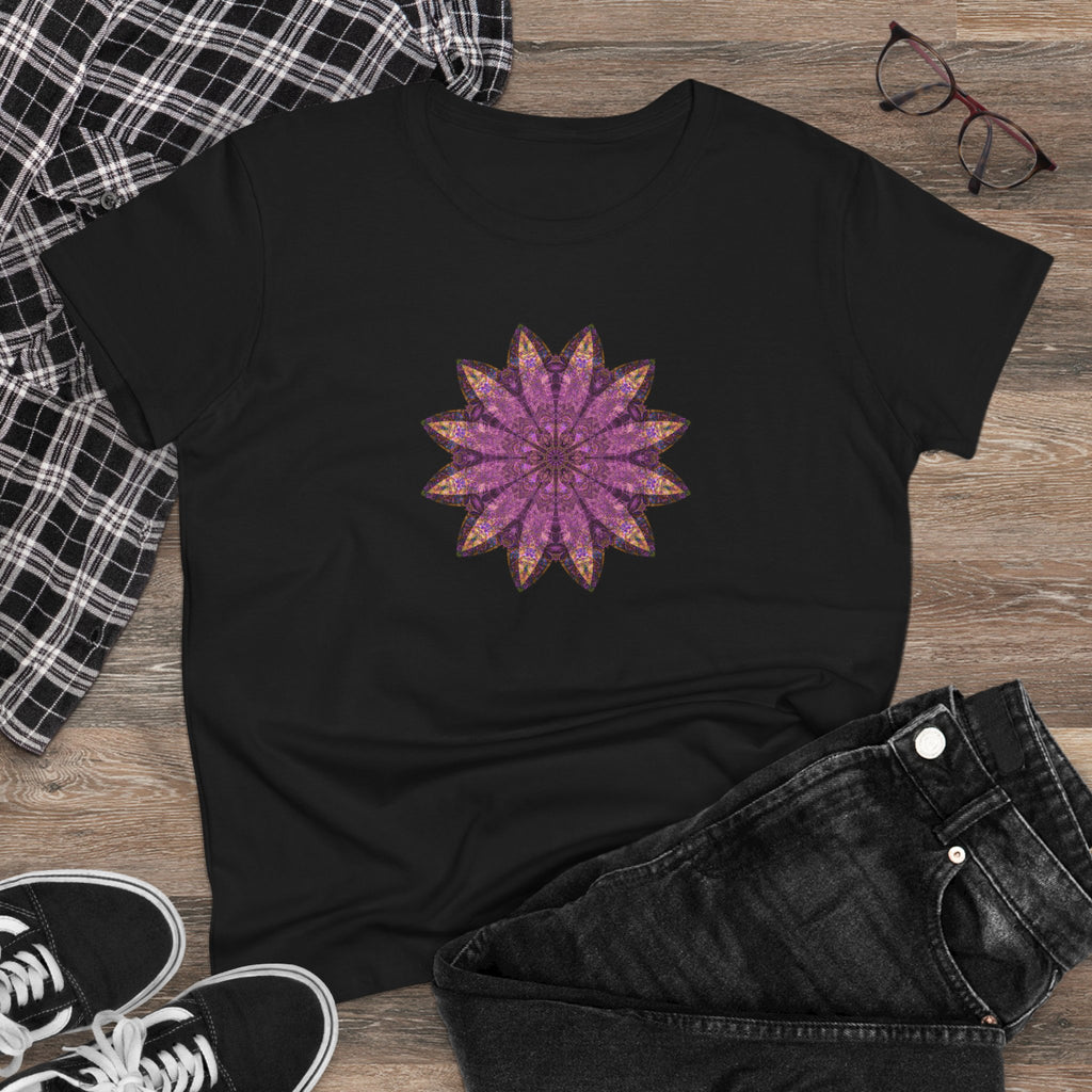 Women's Midweight Cotton Tee - Love Light Mandalas No.16