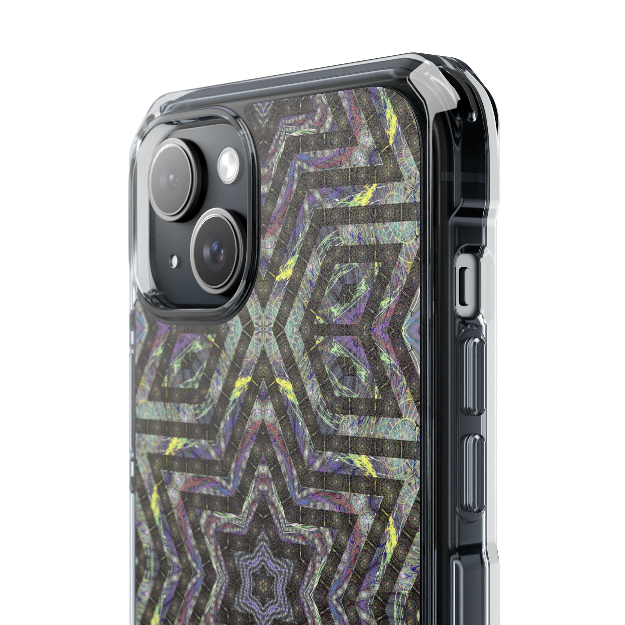 iPhone 15 Magnetic Clear Impact Case - P5 Kaleidoscopic No.1