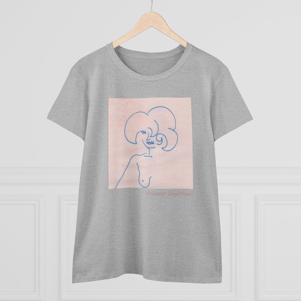 Women's Midweight Cotton Tee - Frequent Daydreams Sketch No.45