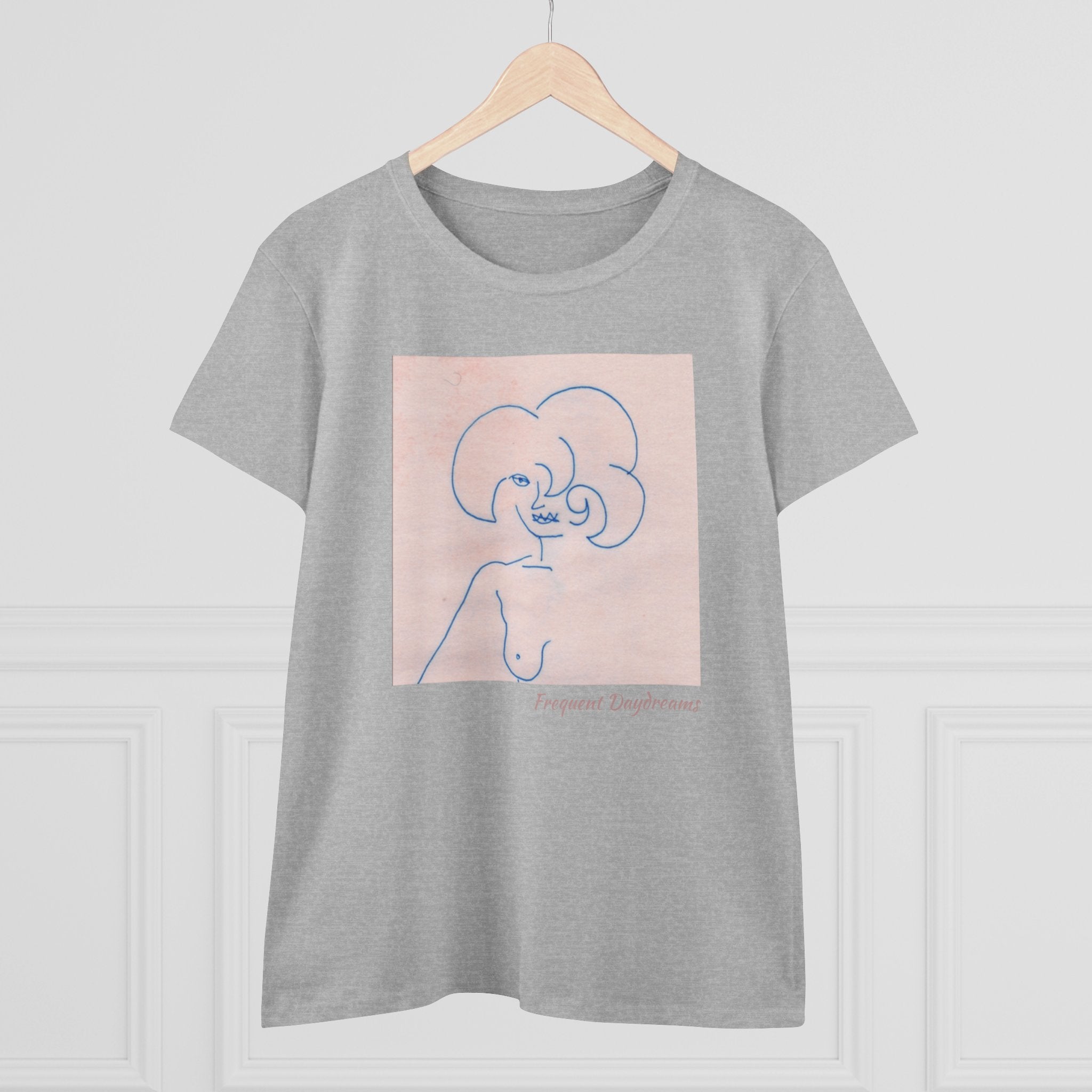 Women's Midweight Cotton Tee - Frequent Daydreams Sketch No.45