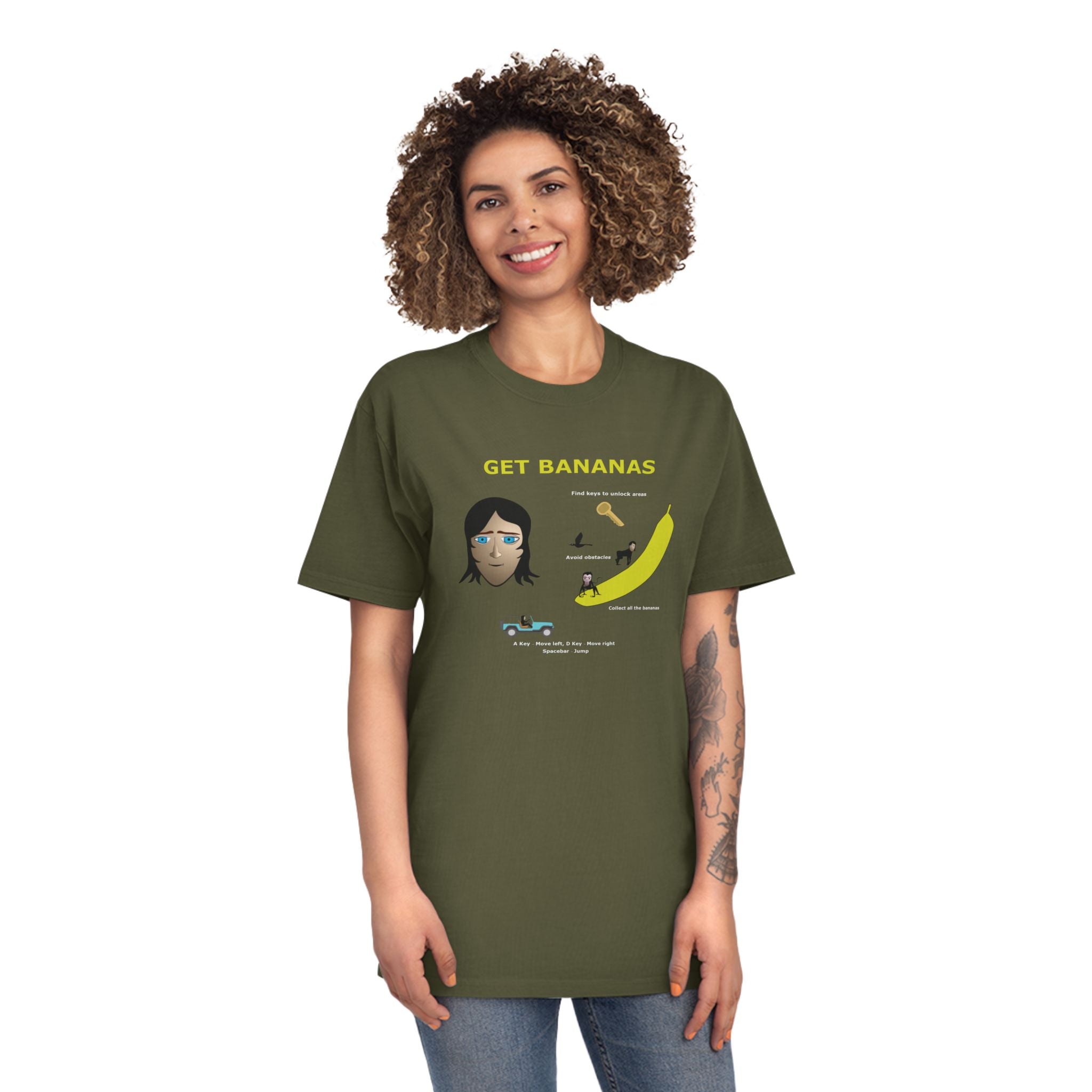 Unisex Faded Shirt - Monkey Shadows Get Bananas