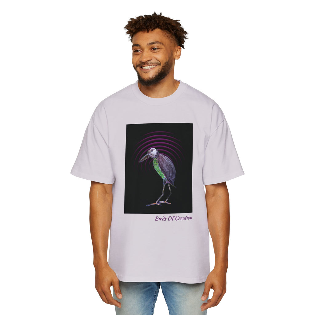 Men's Heavy Oversized Tee - Birds Of Creation No.2b