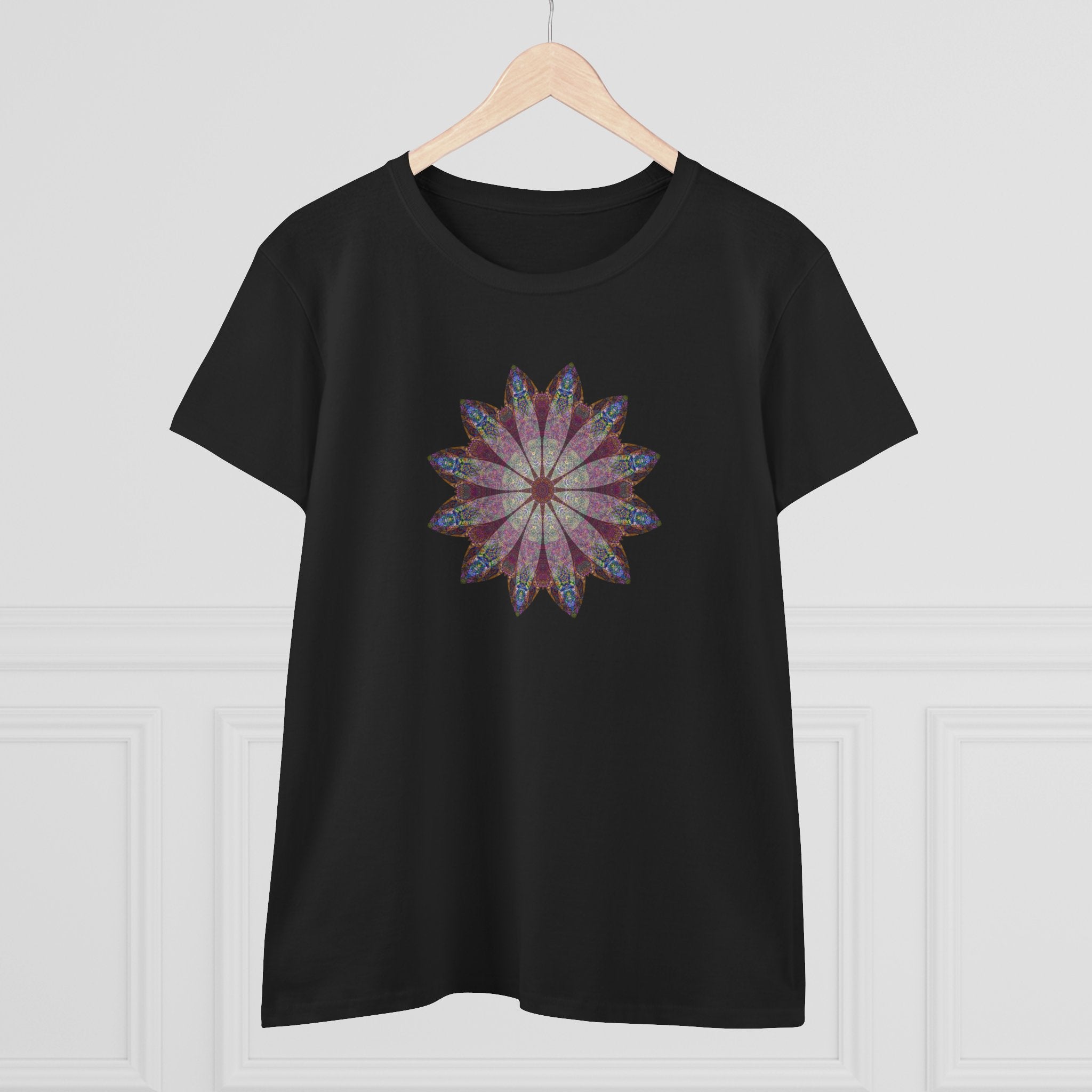 Women's Midweight Cotton Tee - Love Light Mandalas No.9