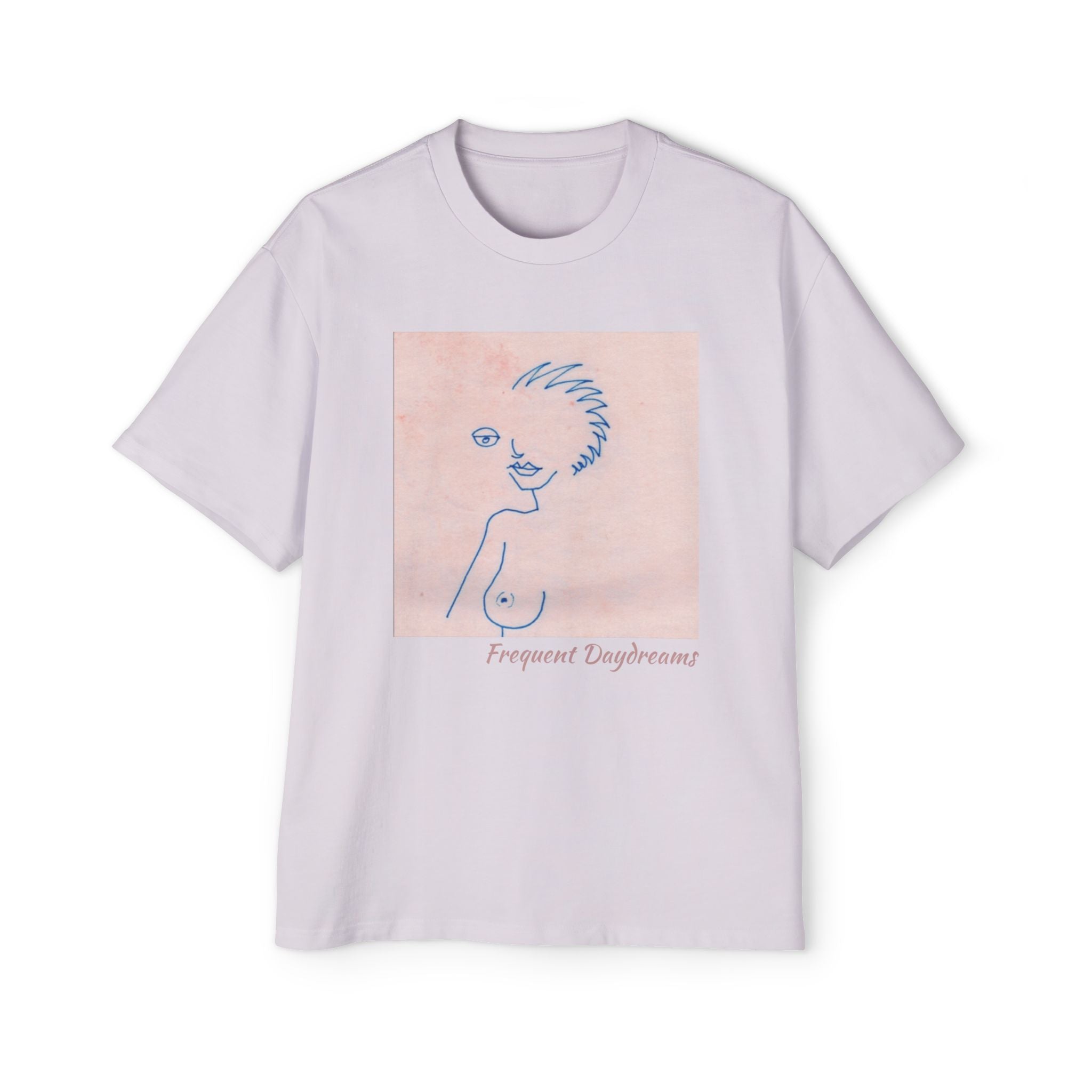 Men's Heavy Oversized Tee - Frequent Daydreams Sketch No.46