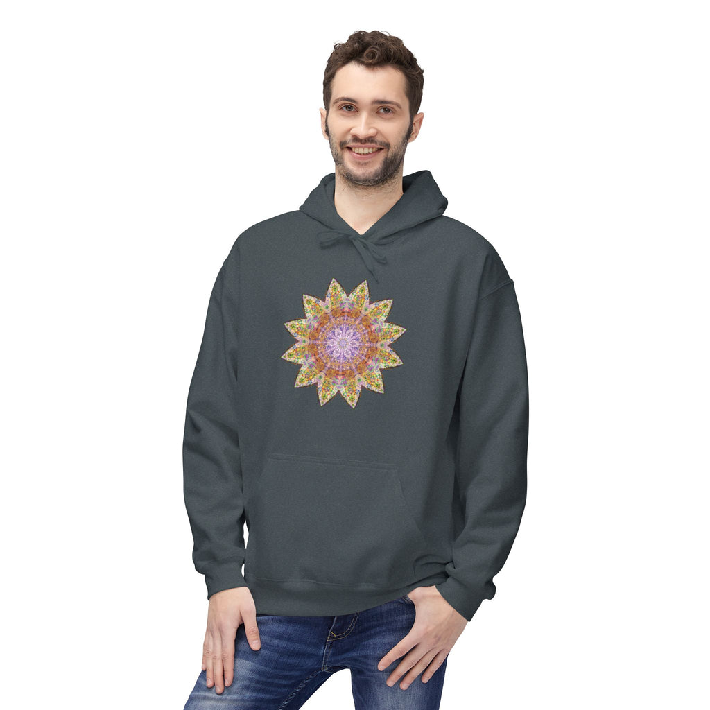 Unisex Midweight Softstyle Fleece Hoodie - Love Light Mandalas No.14