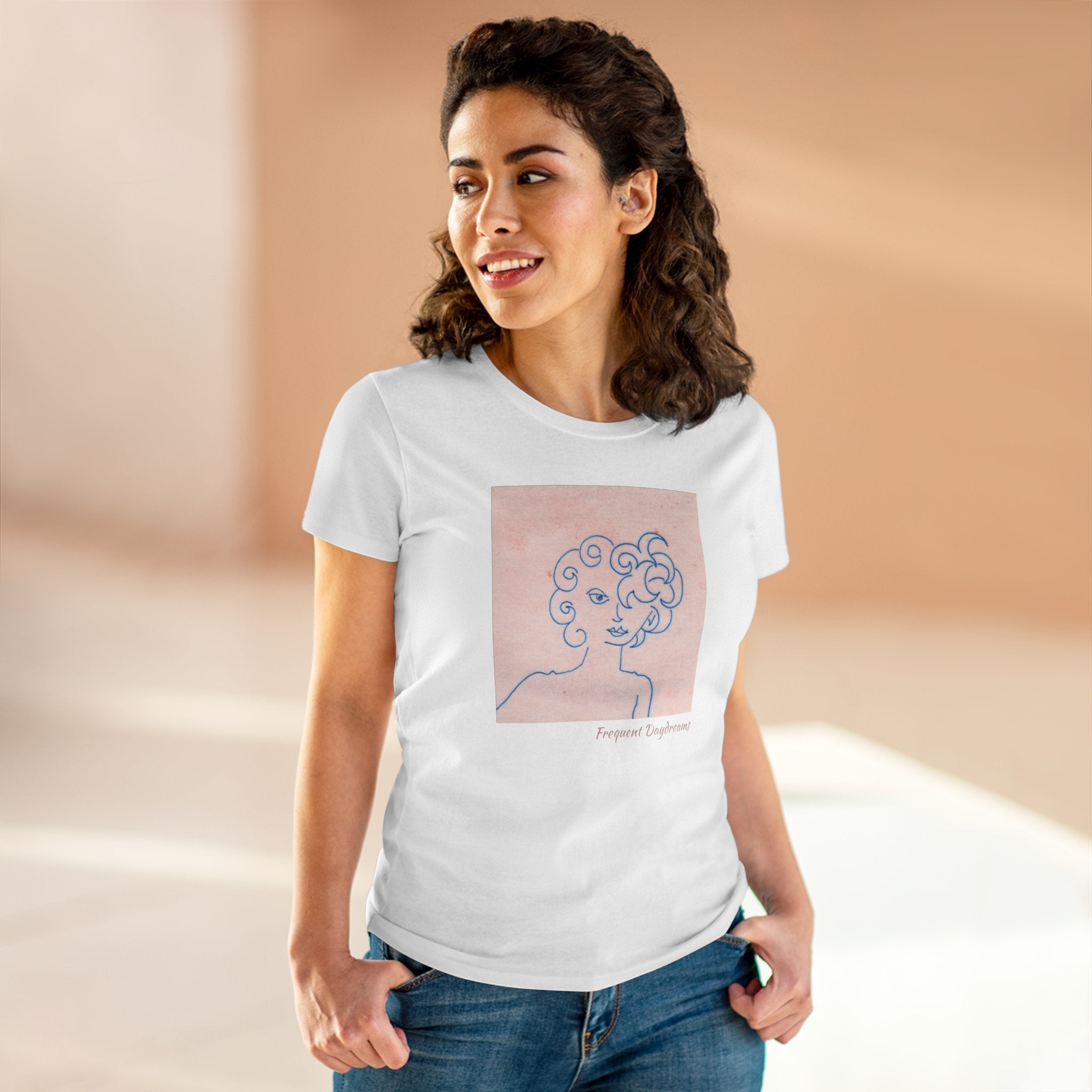 Women's Midweight Cotton Tee - Frequent Daydreams Sketch No.47