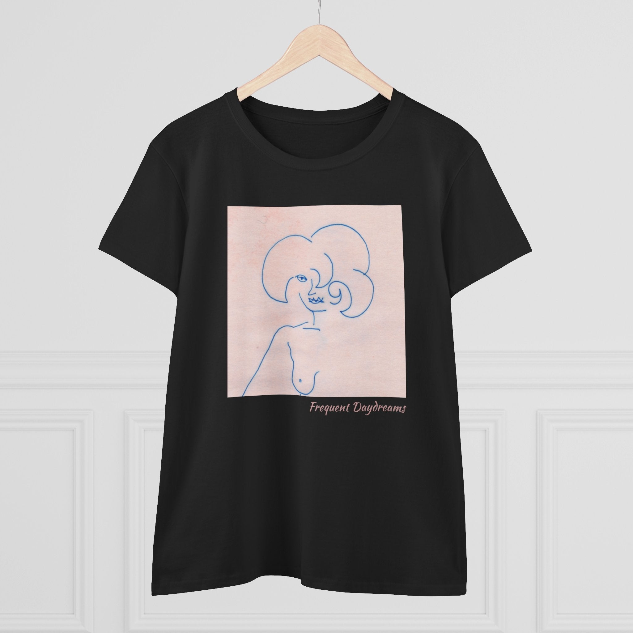 Women's Midweight Cotton Tee - Frequent Daydreams Sketch No.45