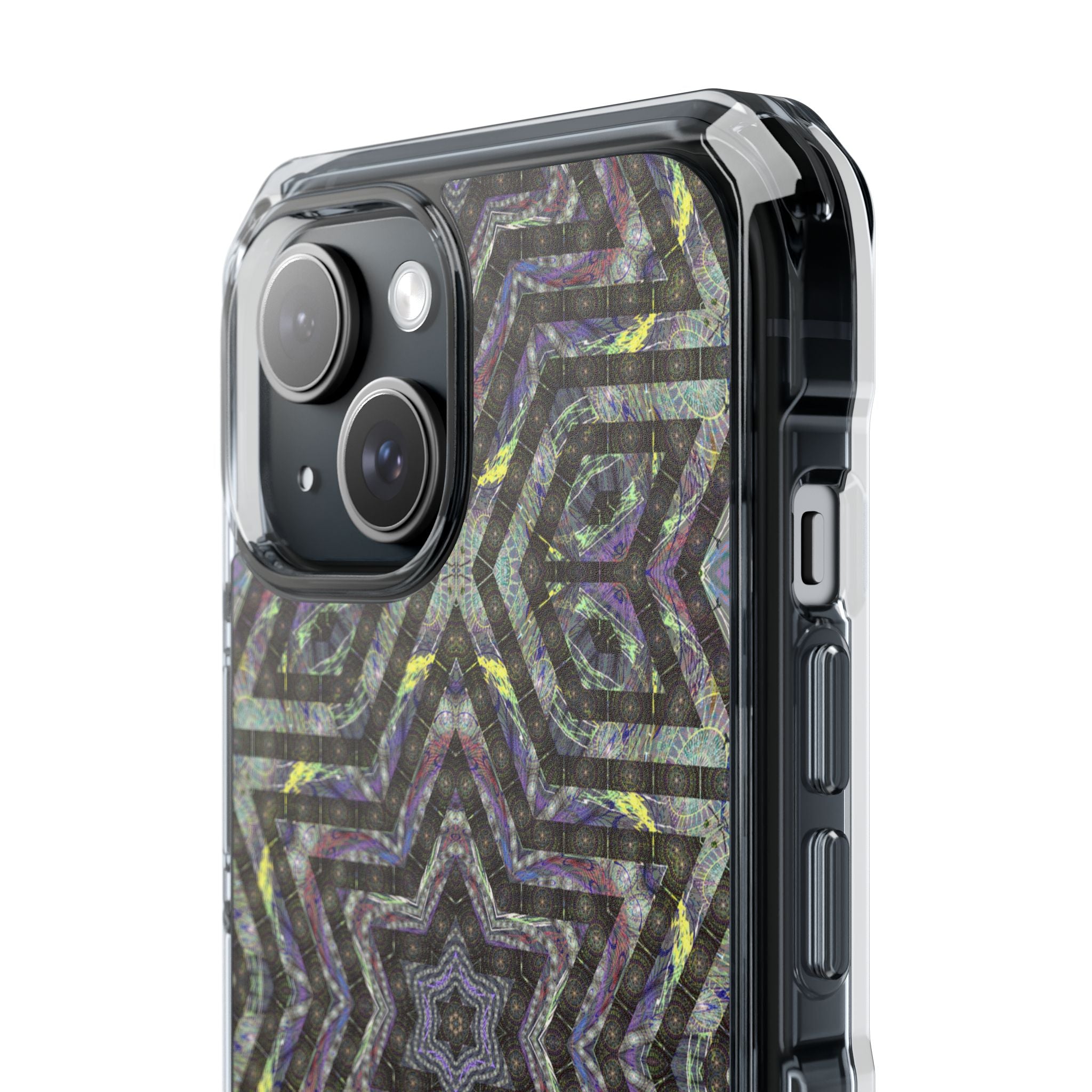 iPhone 15 Magnetic Clear Impact Case - P5 Kaleidoscopic No.1