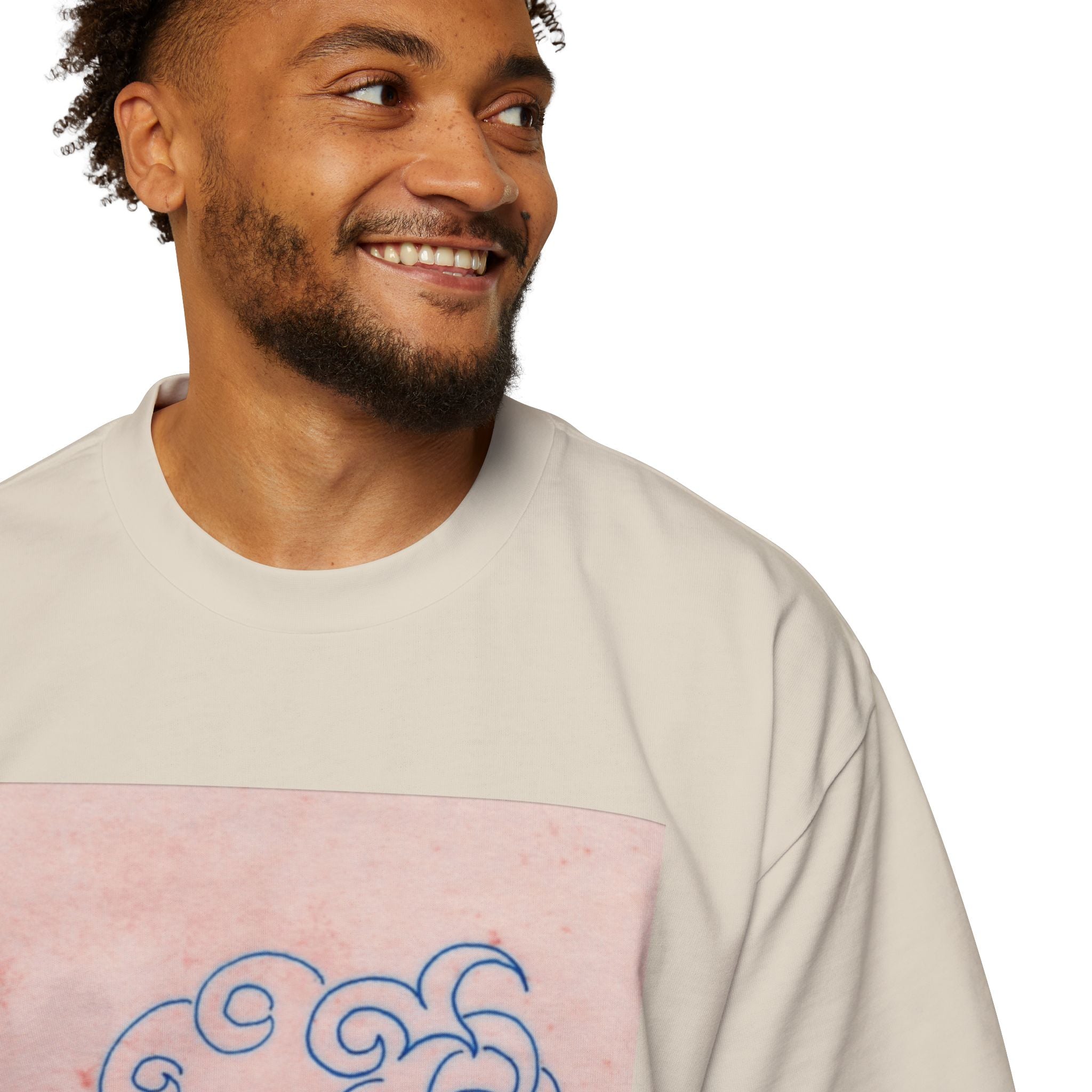 Men's Heavy Oversized Tee - Frequent Daydreams Sketch No.47