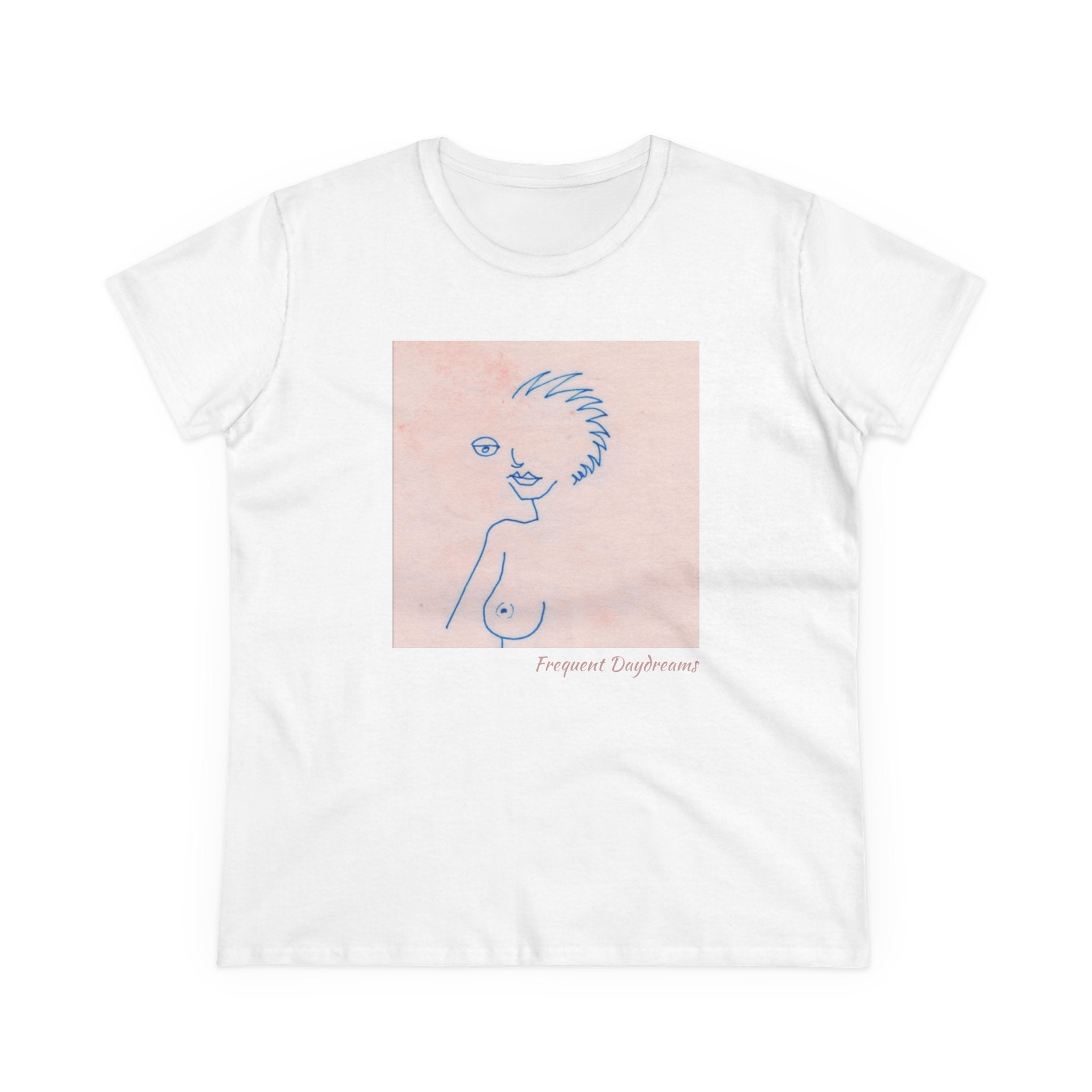 Women's Midweight Cotton Tee - Frequent Daydreams Sketch No.46