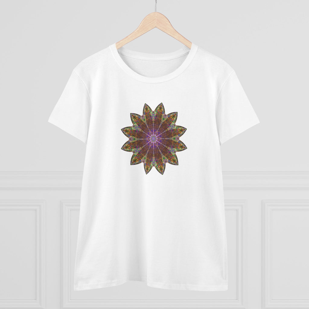 Women's Midweight Cotton Tee - Love Light Mandalas No.13
