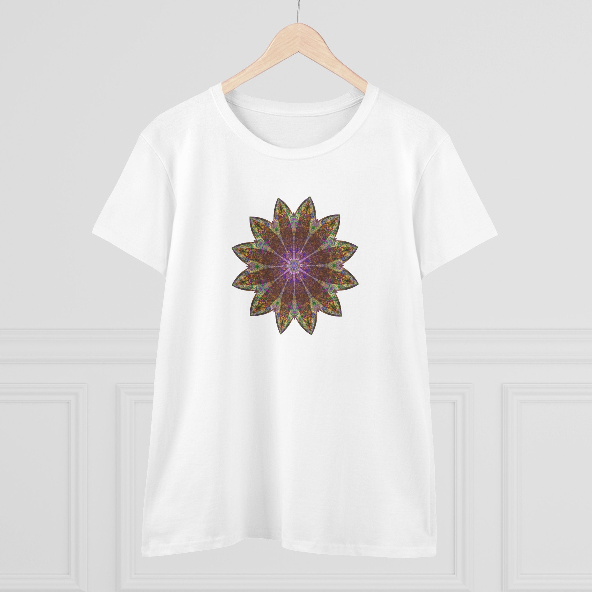 Women's Midweight Cotton Tee - Love Light Mandalas No.13