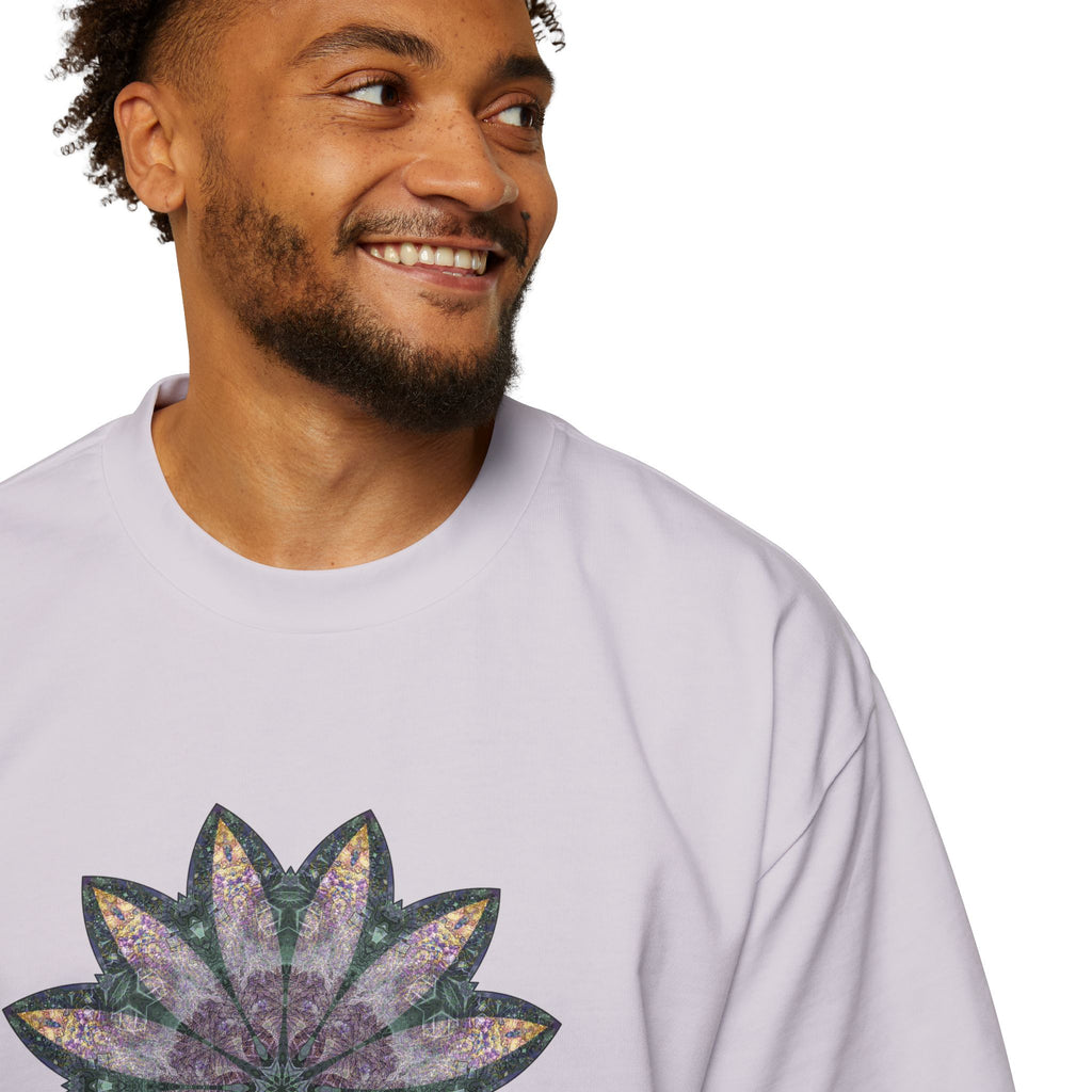 Men's Heavy Oversized Tee - Love Light Mandalas No.21