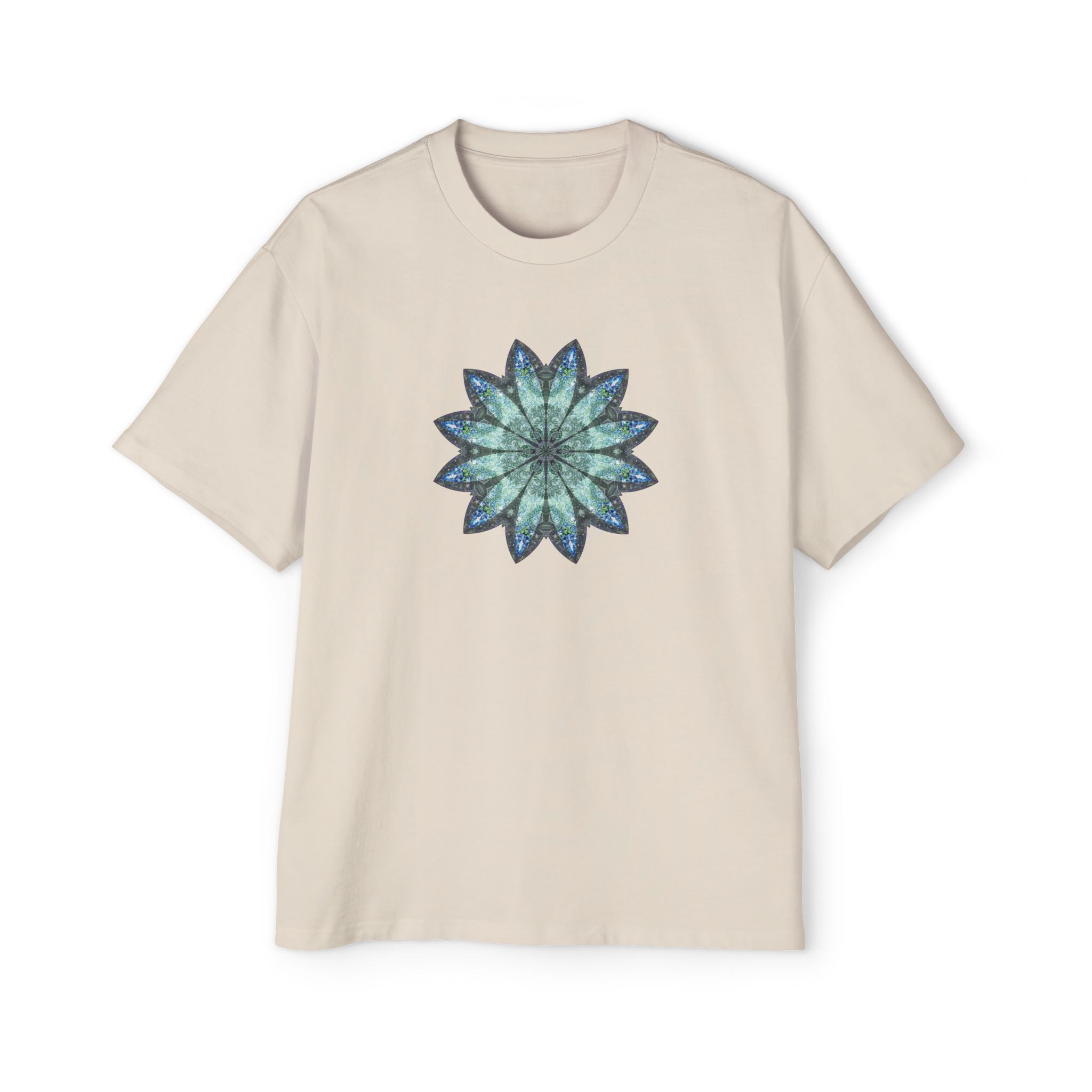 Men's Heavy Oversized Tee - Love Light Mandalas No.20