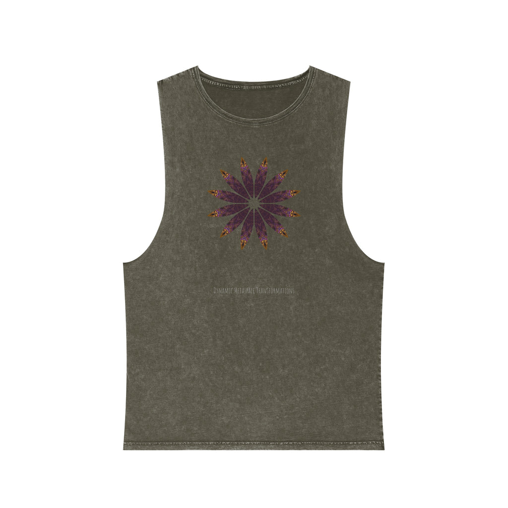 Unisex Stonewash Tank Top - Love Light Mandalas No.2