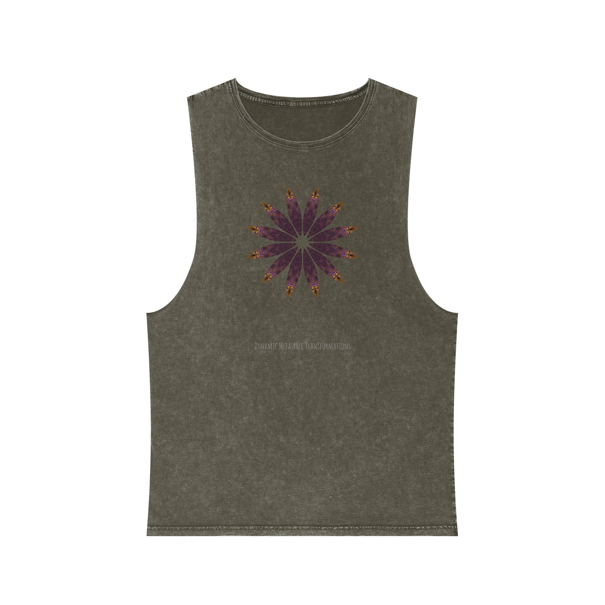 Unisex Stonewash Tank Top - Love Light Mandalas No.2