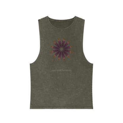 Unisex Stonewash Tank Top - Love Light Mandalas No.2