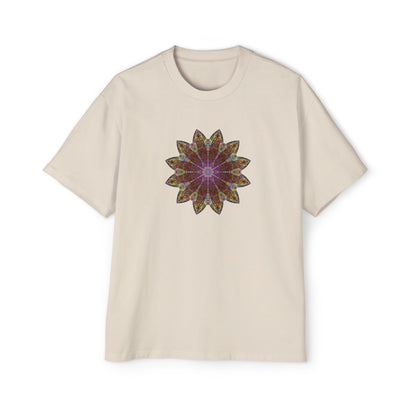 Men's Heavy Oversized Tee - Love Light Mandalas No.13