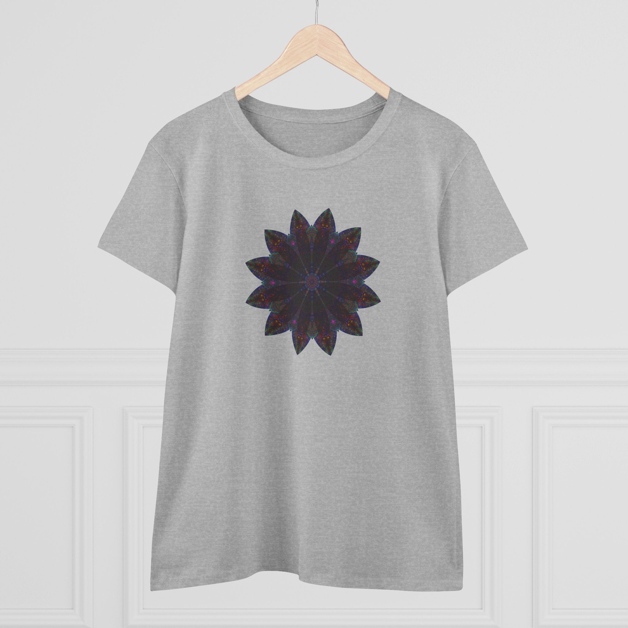 Women's Midweight Cotton Tee - Love Light Mandalas No.25