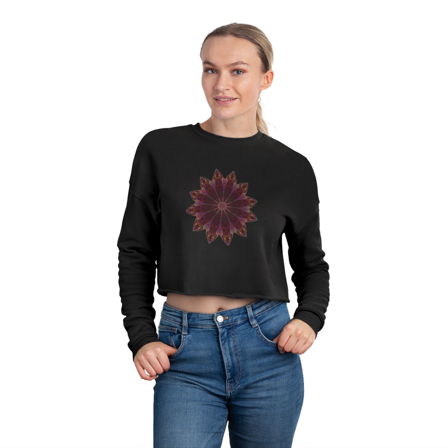 Women's Cropped Sweatshirt - Love Light Mandalas No.5