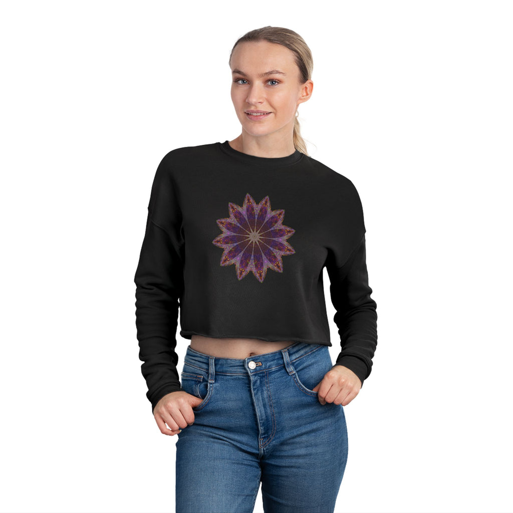 Women's Cropped Sweatshirt - Love Light Mandalas No.11