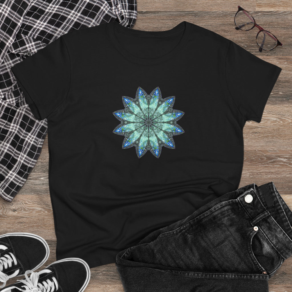 Women's Midweight Cotton Tee - Love Light Mandalas No.20