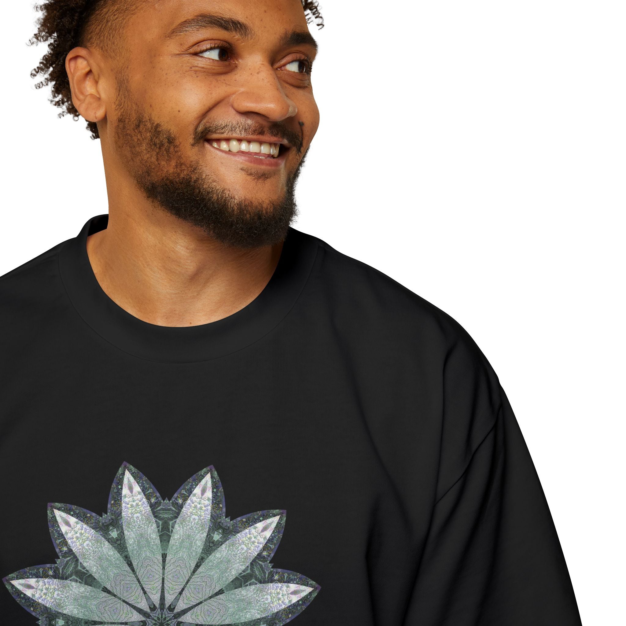 Men's Heavy Oversized Tee - Love Light Mandalas No.22