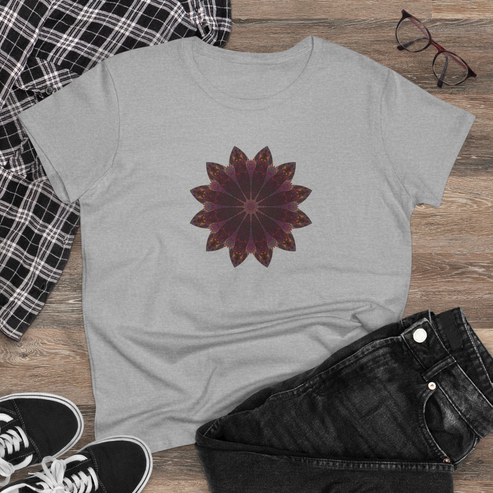 Women's Midweight Cotton Tee - Love Light Mandalas No.5