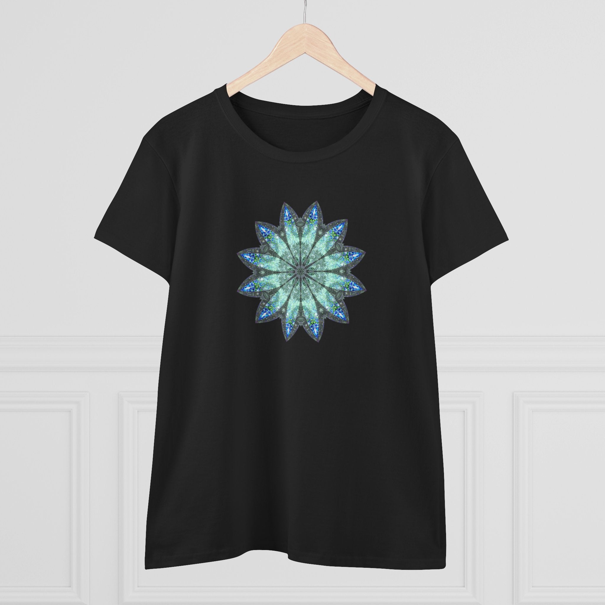 Women's Midweight Cotton Tee - Love Light Mandalas No.20
