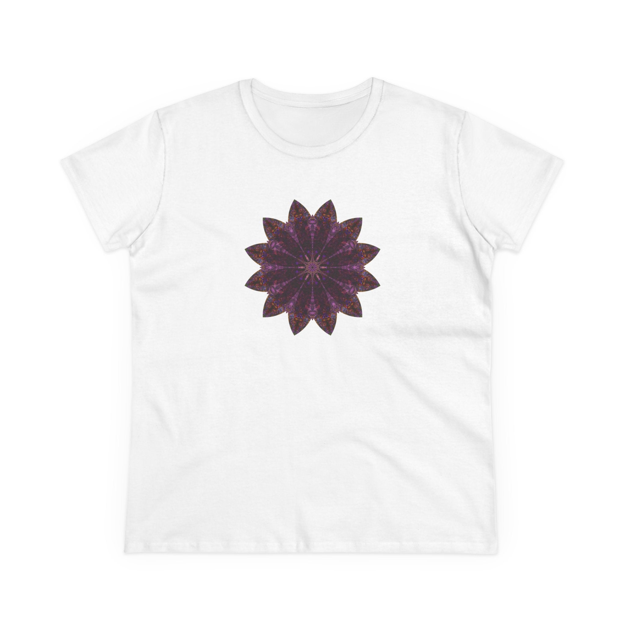 Women's Midweight Cotton Tee - Love Light Mandalas No.15