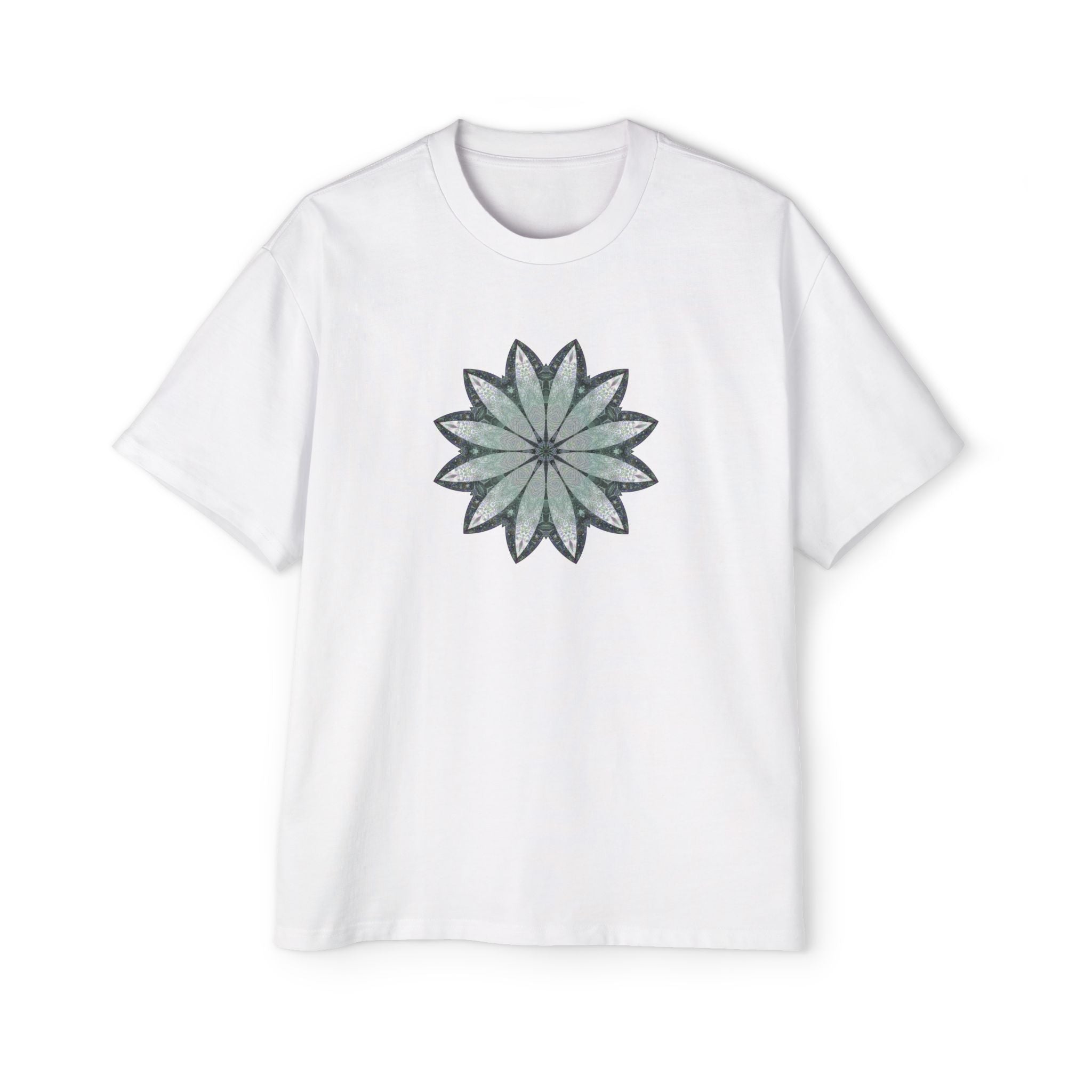 Men's Heavy Oversized Tee - Love Light Mandalas No.22