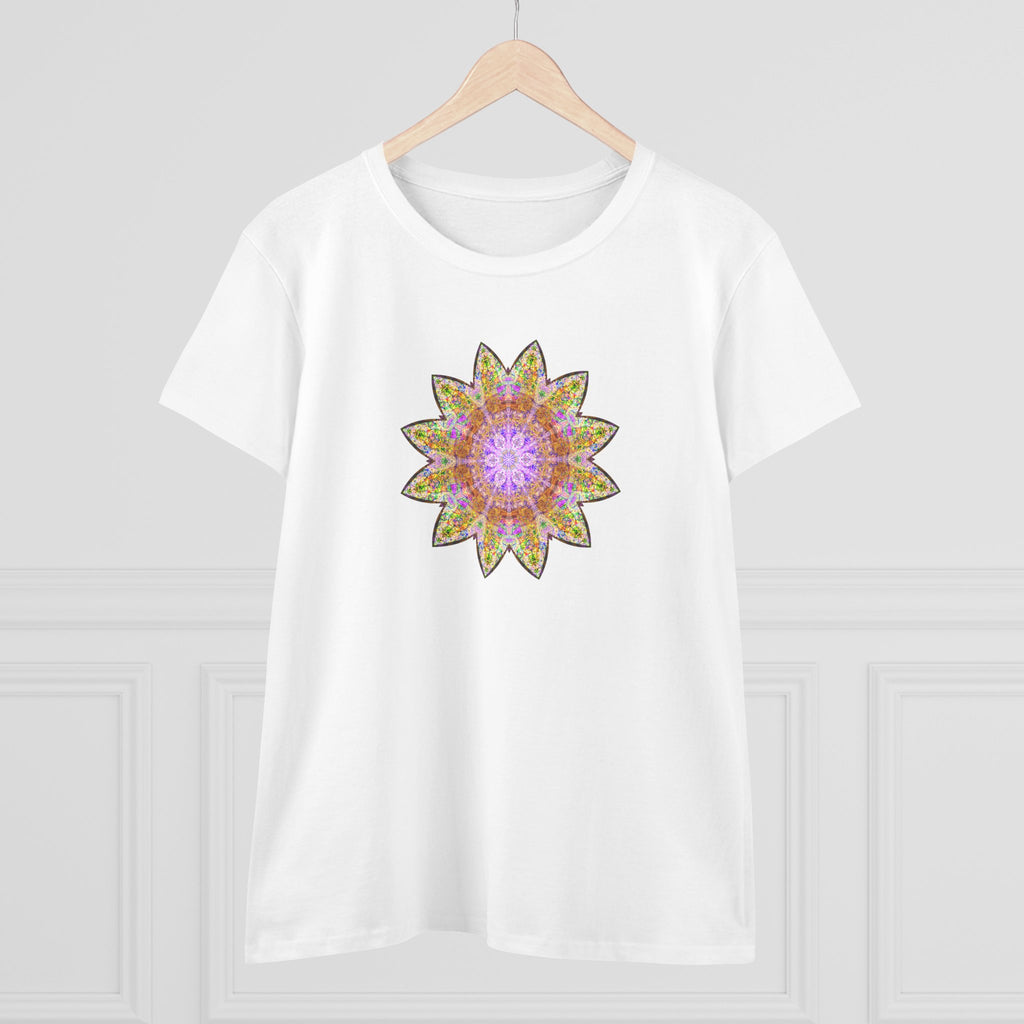 Women's Midweight Cotton Tee - Love Light Mandalas No.14