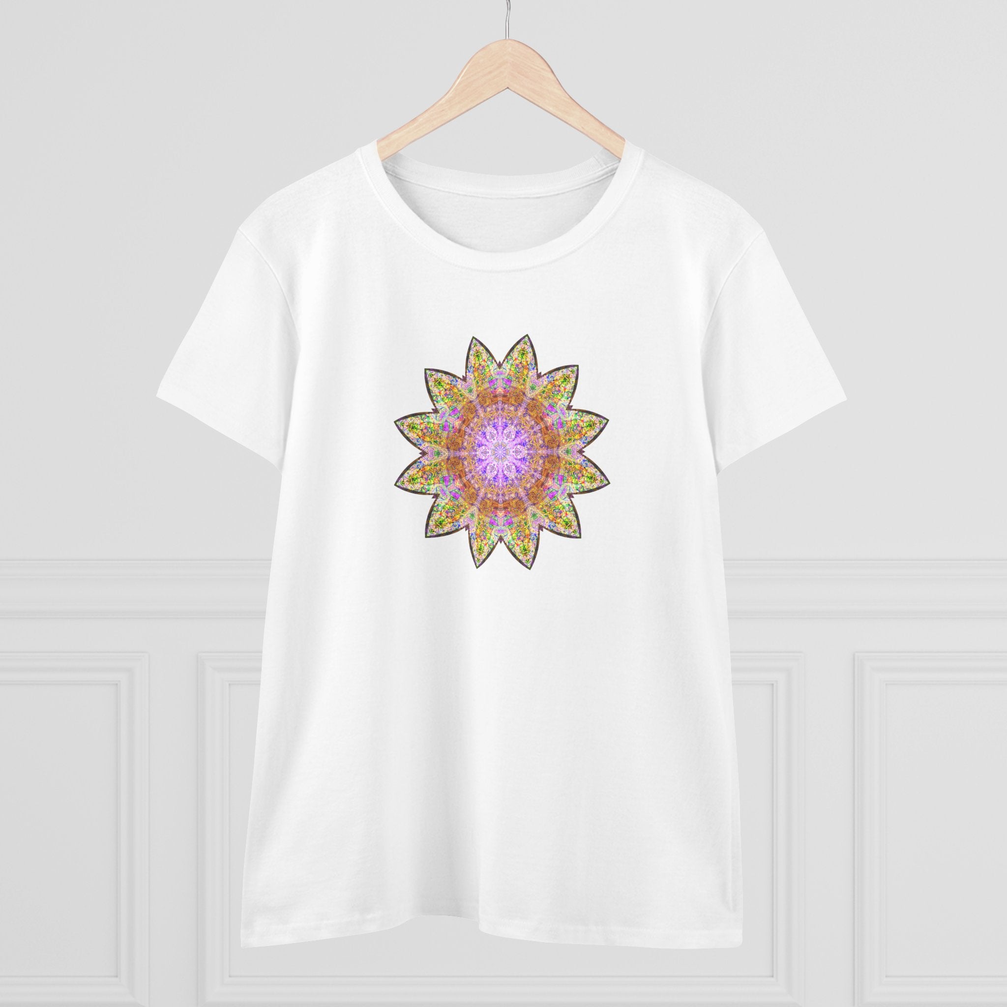 Women's Midweight Cotton Tee - Love Light Mandalas No.14