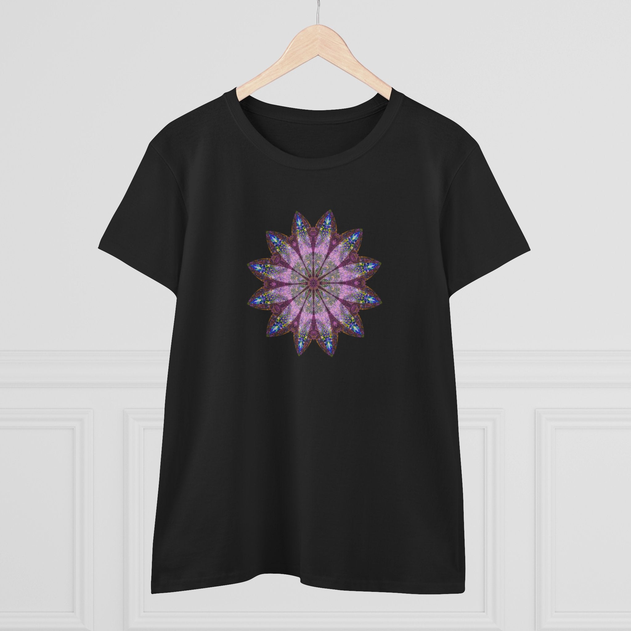Women's Midweight Cotton Tee - Love Light Mandalas No.19