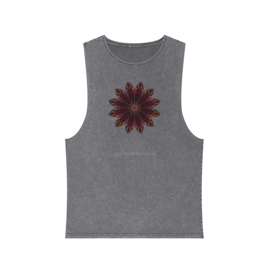 Unisex Stonewash Tank Top - Love Light Mandalas No.5