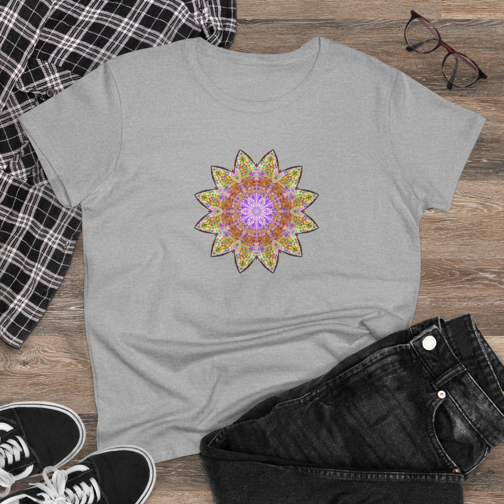 Women's Midweight Cotton Tee - Love Light Mandalas No.14