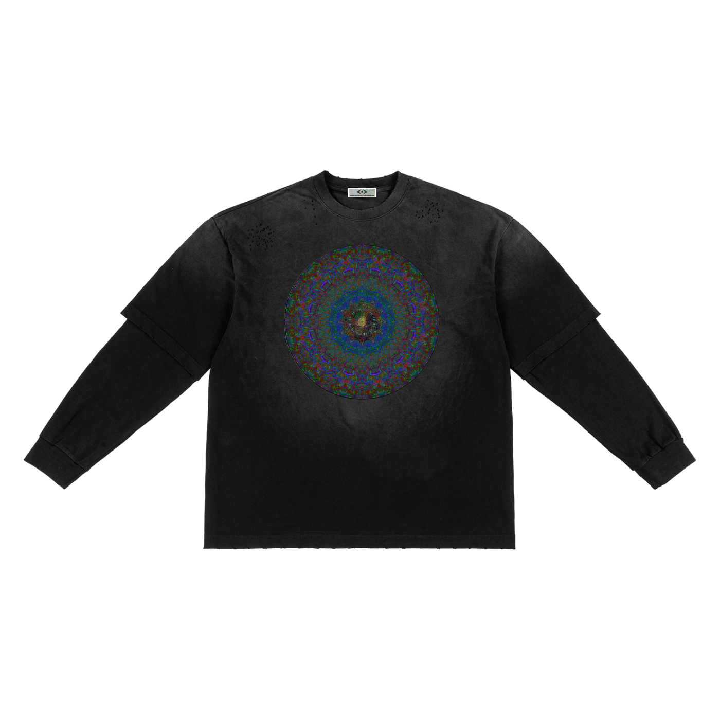 Sunfade Hand-Frayed Faux Two-Piece T-Shirt