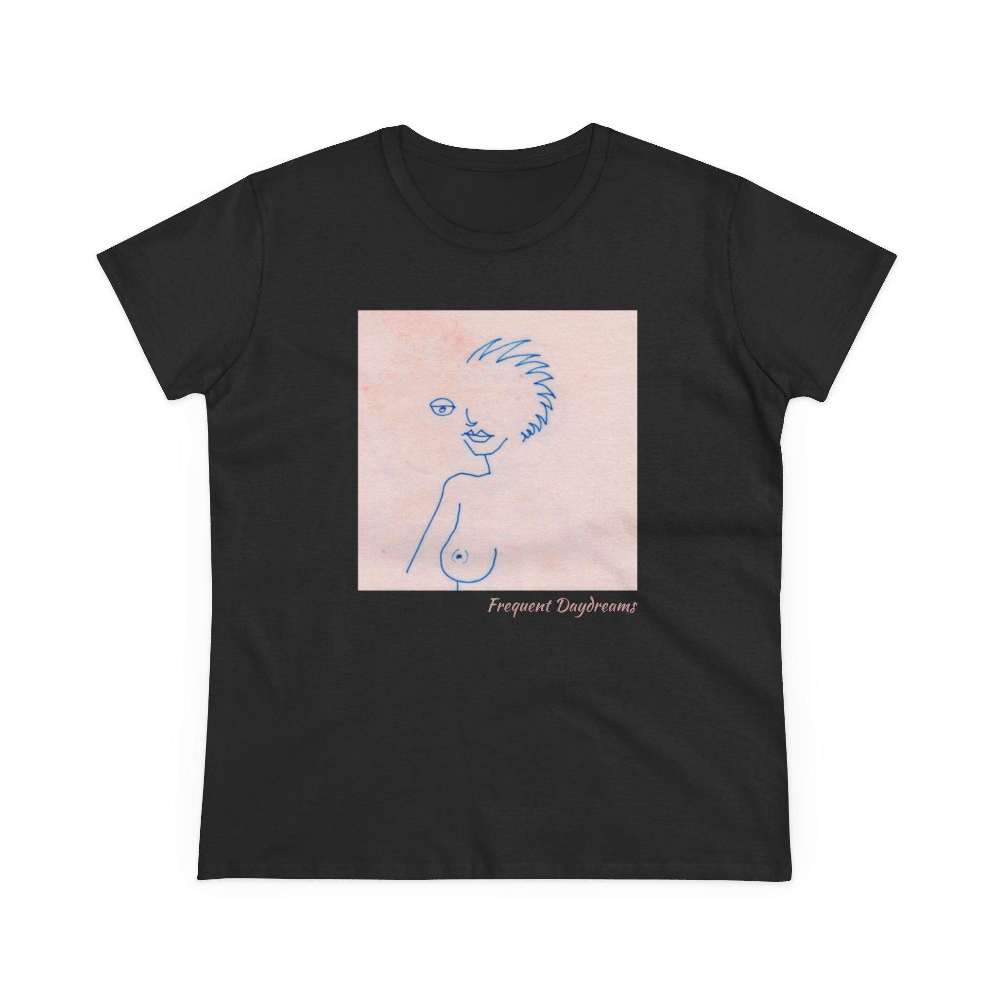 Women's Midweight Cotton Tee - Frequent Daydreams Sketch No.46