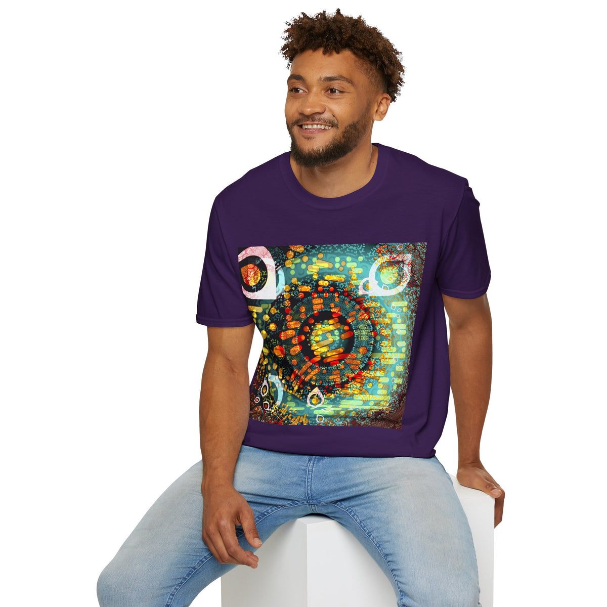 Unisex Softstyle T-Shirt - Psychedelic QR No.1