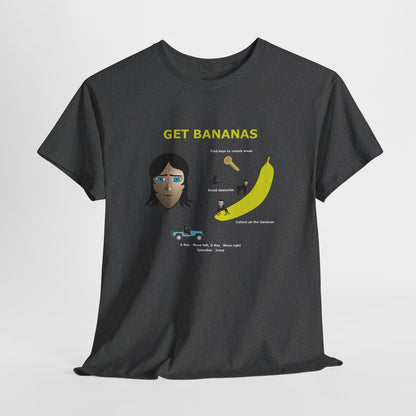 Unisex Heavy Cotton Tee - Monkey Shadows Get Bananas
