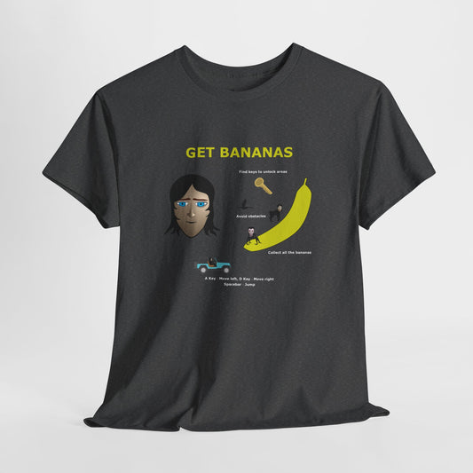 Unisex Heavy Cotton Tee - Monkey Shadows Get Bananas