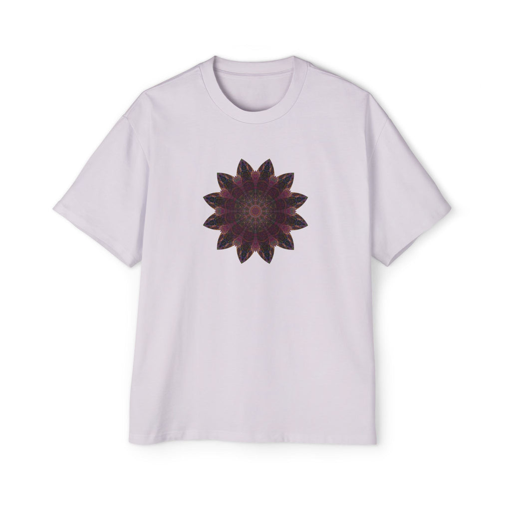 Men's Heavy Oversized Tee - Love Light Mandalas No.8